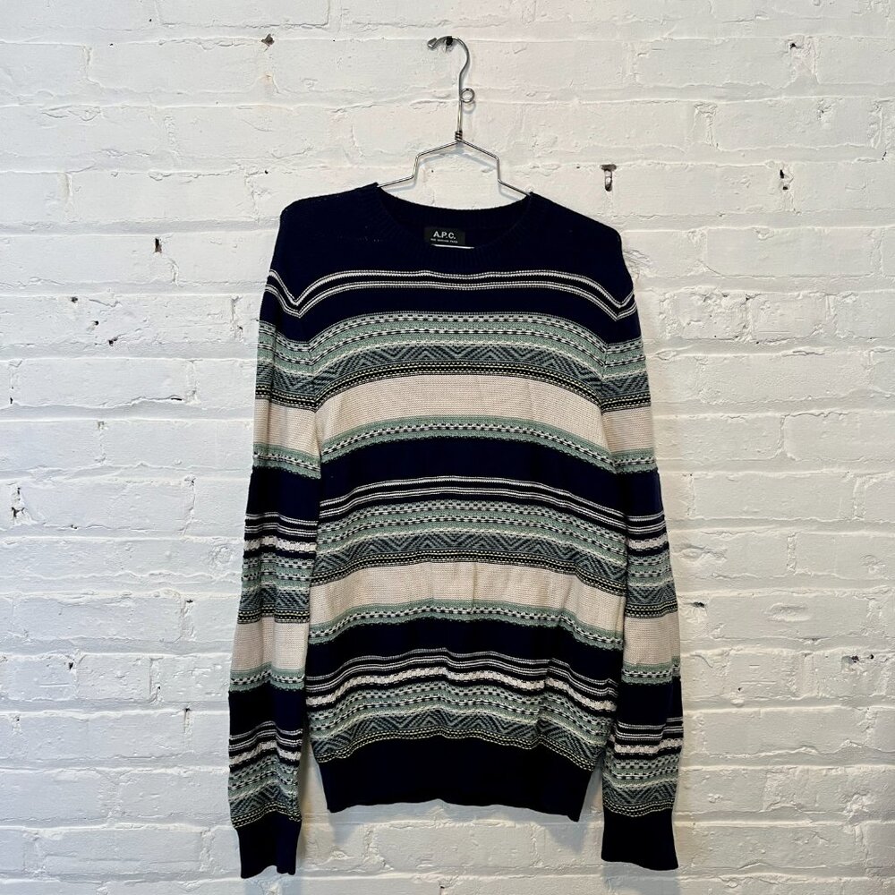 A.P.C. Rue Madame Paris Mens Large APC Textile Cotton Crewneck Sweater